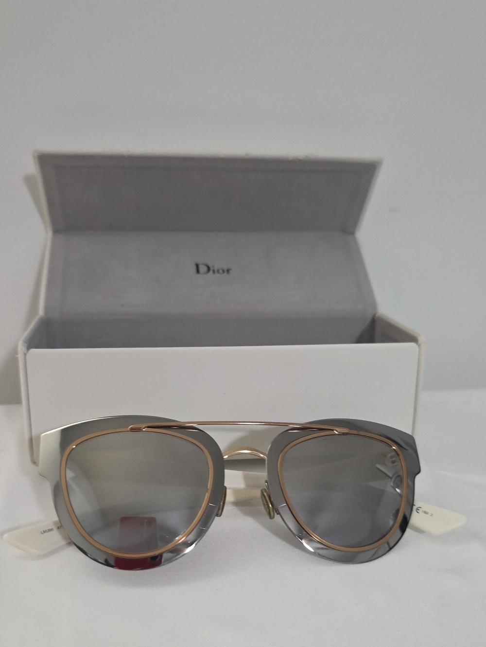 Dior Chromic Silver and Gold Round Mirrored Sunglasses 47MM